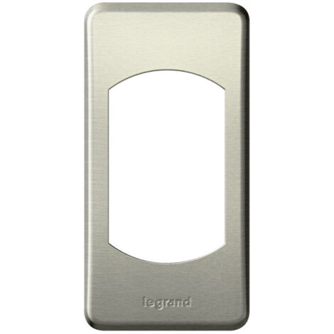 Plaque Céliane Métal 1 module finition Titane LEGRAND 068900