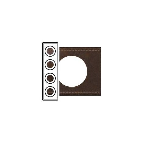 PLAQUE MATIERE 4 POSTES CUIR TEXTURE LEGRAND 069404