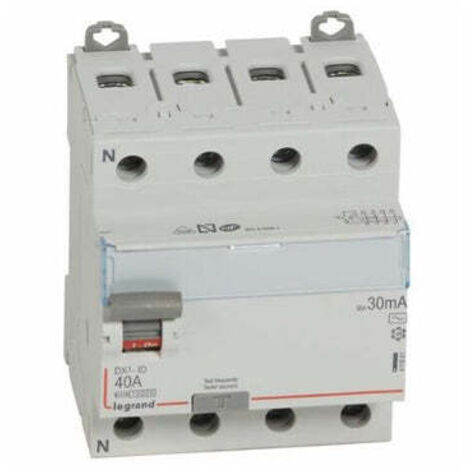 Legrand – Interrupteur différentiel DX³-ID 4P 400V 40A type AC 30mA – Protection contre les fuites de courant – Connexion à vis – Norme NF EN 61008-1 (1/10)