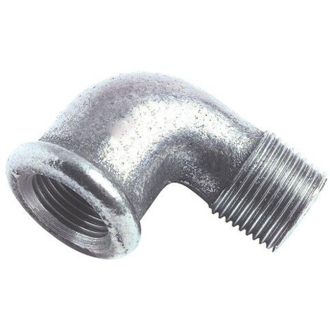 COUDE EGAL FONTE GALVANISEE PETIT RAYON 90° MALE FEMELLE N° 92 (1/2)