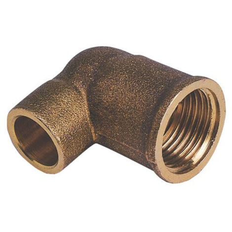 COUDE LAITON 90° A ENCASTRER FEMELLE ET A SOUDER CUIVRE - 90 GLCU (1/2)
