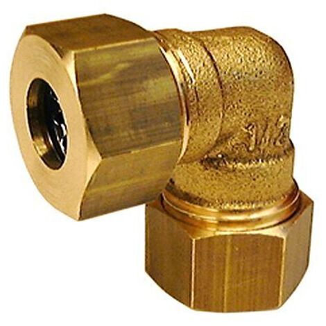 COUDE 90° EGAL A BICONE LAITON POUR TUBE CUIVRE (1/2)