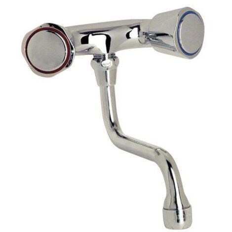 MELANGEUR D'EVIER MURAL CHROME - ENTRAXE SPECIAL (1/2)