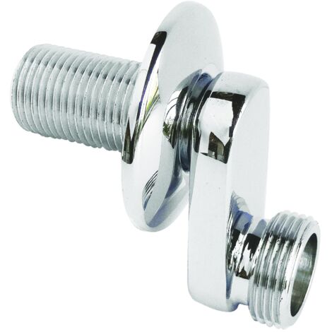 Ayor – Raccord mural contre coudé double mâle 20/27-12/17 – Excentré 32 mm – Finition chromée – Rosace Ø22 mm incluse (1/5)