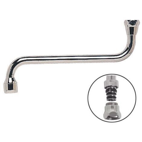 Blanc Habitat – Bec universel luxe Chrome 300mm – Écrou 15/21 mm – Fixation renforcée – Aérateur intégré pour robinetterie moderne (1/2)