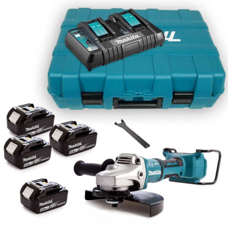 Makita – Meuleuse 36V sans fil – 2x18V Li-ion – 4 batteries 5Ah – Moteur Brushless – Technologie XPT pour étanchéité (1/7)