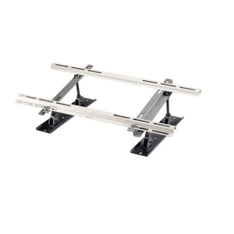 Support climatiseur extérieur toiture – Acier électro-zingué – Compatible tuiles canal et bacs acier – Réglage de pente et verticalité – EID