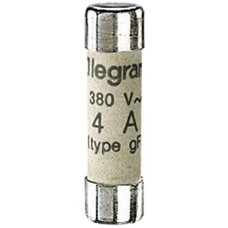 Cartouche industrielle cylindrique type gG 8x32mm sans voyant 4A LEGRAND 012304