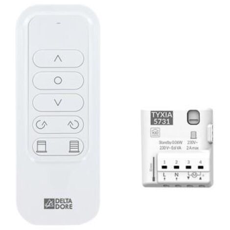 Delta Dore – Pack de télécommande et émetteur mural pour brise soleil orientable – Gestion montée/stop/descente – Compatible avec Tyxia 631