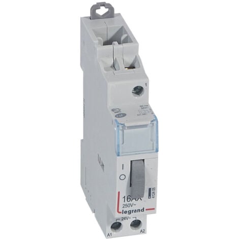 Télérupteur CX³ standard avec bornes à vis 1 Pôle 16A 250V contact 1F tension commande 24V 1 module LEGRAND 412405