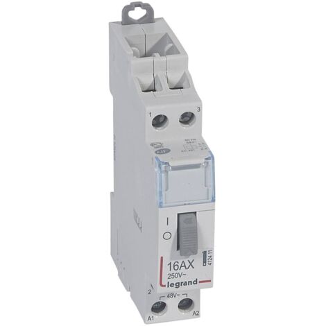 Télérupteur CX³ standard avec bornes à vis 2 Pôles 16A 250V contact 2F tension commande 48V 1 module LEGRAND 412411