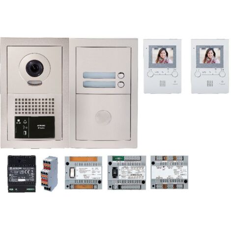 Aiphone – Pack vidéo bus 2 BP encastré – Module vigik centrales – 1 colonne – 2 moniteurs GT1M3L – Alimentation – GTBV2E (1/2)
