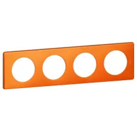 LEGRAND CÉLIANE PLAQUE MÉTAL QUADRUPLE ORANGE SNAKE - 068764