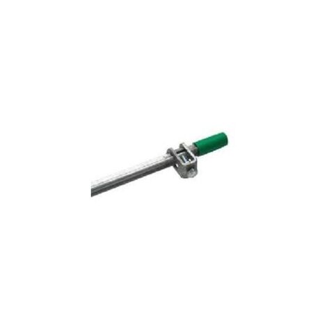 Piquet de terre 2m en acier dur – Recouvrement cuivre 25 microns – Coupe conique pour enfoncement – Bride amovible en laiton – Forsond