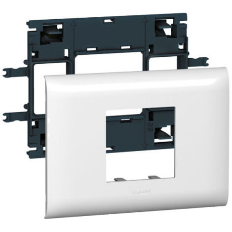 Legrand – Support Mosaic 2 modules pour goulotte DLP monobloc avec couvercle 85mm – Montage facile intérieur – Indice IP40 – 10992