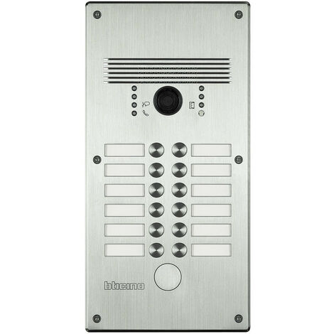 Platines monobloc antivandales à BP Linea 300 9 à 12 appels façade Inox BTICINO 308013
