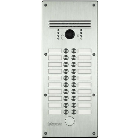 Platines monobloc antivandales à bouton poussoir Linea 300 pour 13 à 20 appels façade Inox (308014)