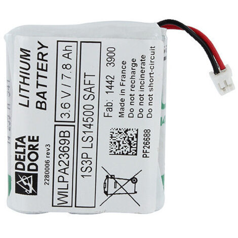 Delta Dore – Bloc pile lithium 3.6V 7.8mAh pour clavier tactile CLT 8000 Tyxal+ – Autonomie jusqu'à 10 ans – Remplacement facile