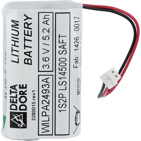 Delta Dore – Batterie lithium 3.6V 5.2Ah pour détecteur de mouvement Tyxal+ – Autonomie jusqu'à 10 ans – Facile à installer – Accessoire contrôle d'accès