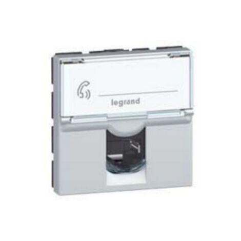 Prise RJ45 catégorie 6 UTP Mosaic 2 modules alu LEGRAND 079464