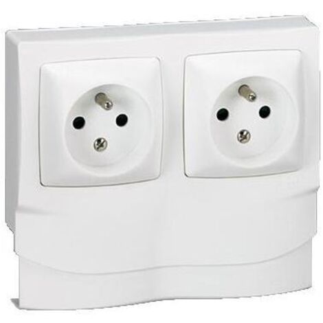 Legrand – Cadre appareillage saillie 2 postes – Pour moulure 16 mm – Montage vertical/horizontal – Optimise séparation des courants électriques