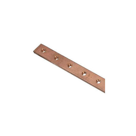 Barre cuivre à trous taraudés 12x2mm 110A admissibles longueur 990mm LEGRAND 037388