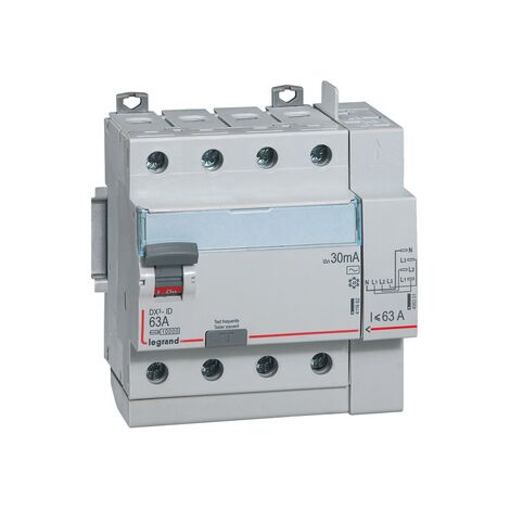 Legrand – Interrupteur différentiel 4P 400V 40A type AC 30mA – Tétrapolaire avec arrivée haut à vis et départ haut automatique – 5 modules (1/6)
