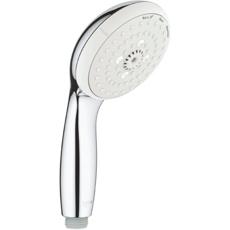 Grohe – Pommeau de douche Tempesta Speedclean 3 jets – Système anticalcaire SpeedClean – Bord en silicone résistant aux chocs – Fixation universelle