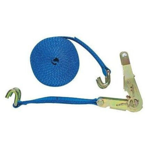 Ecolands – Sangle et tendeur polyester bleu 50mm x 9m – Charge utile 2000 kg – Tendeur à cliquet avec crochet – Pour transport de charges lourdes - 50MMX9M (1/4)