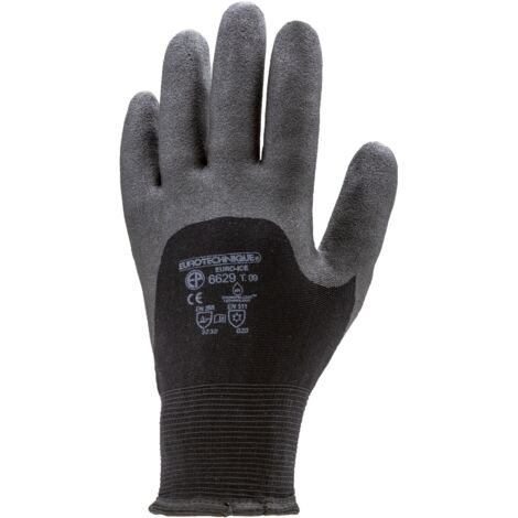 Lot de 10 paires de gants Tricot sans couture EURO - ICE 6630 -  Noir Taille 8 (1/2)