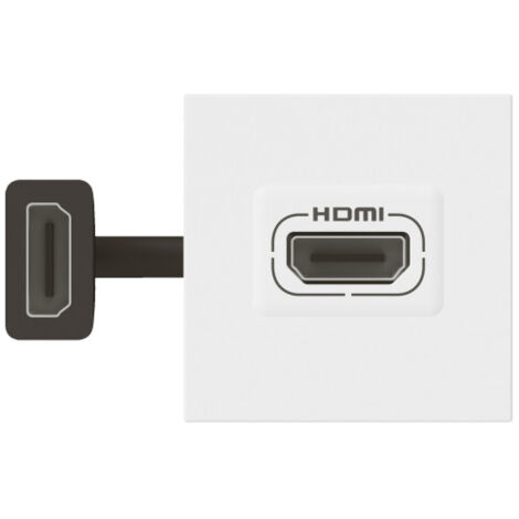 Legrand – Prise HDMI type A 2 modules Mosaic – Blanc – Transmission audio/vidéo numérique – Montage encastré – IP40 – IK04