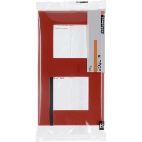 Bticino - Plaque Altège Déco 2 postes Rubis - Rouge brillant avec liseré effet aluminium (1/5)