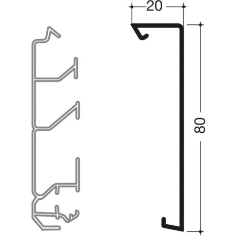 Couvercle pour plinthe SL20080 Pure HAGER SL200802F9016 (1/2)