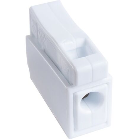 Borne de connexion blanche - 1 fil - Fil souple / fil rigide - Vendu par 100 - SIB