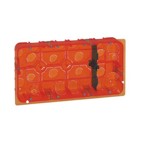 Legrand – Boîte d'encastrement mural multi-matériaux 2x10 modules – Profondeur 50mm – Cloisons amovibles pour courant fort/faible – Installation horizontale/verticale