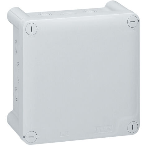 Boîte de dérivation carrée pour presse-étoupe Plexo dimensions 130x130x74mm gris RAL7035 LEGRAND 092034