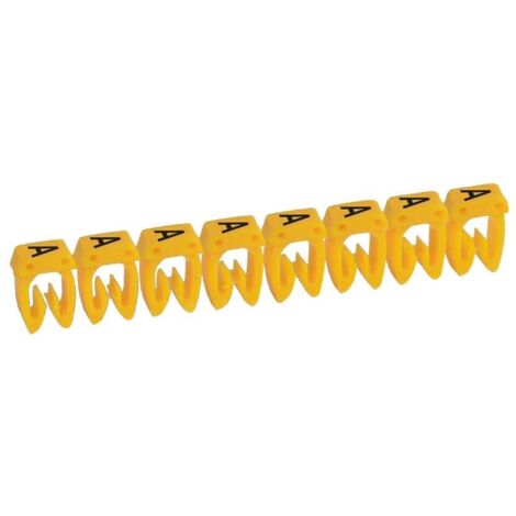 300 Repères CAB 3 pour filerie 0,5mm² à 1,5mm² et blocs de jonction avec lettre majuscule A LEGRAND 038300 (1/2)