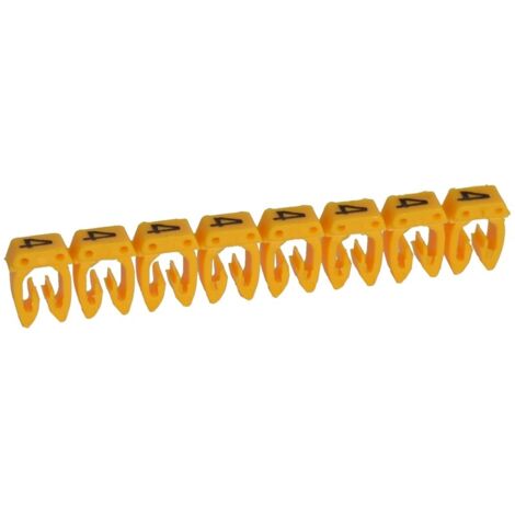 1200 Repères CAB 3 pour filerie 0,5mm² à 1,5mm² et blocs de jonction avec chiffre 4 jaune LEGRAND 038214
