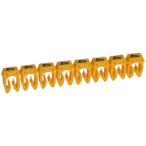 1200 Repères CAB 3 pour filerie 0,5mm² à 1,5mm² et blocs de jonction avec chiffre 4 jaune LEGRAND 038214