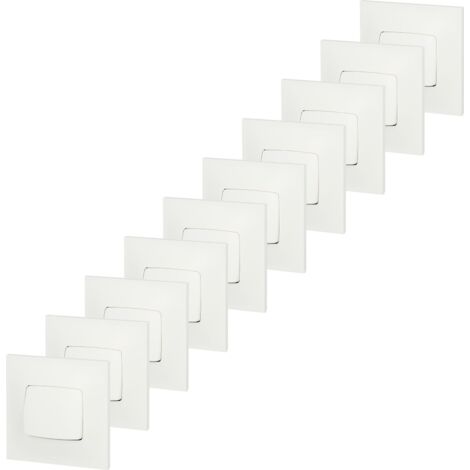 Legrand – Lot de 10 interrupteurs va-et-vient Neptune blanc – Encastrés avec bornes à connexion automatiques – Installation rapide et efficace