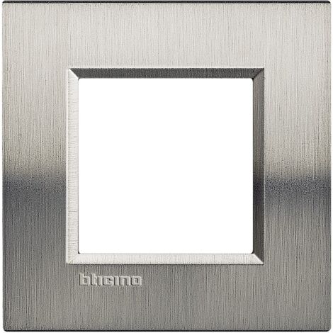 Plaque De Finition Bticino Livinglight LNA4804ACS, 4 Modules, Naturalia Acier Brossé, Neuve