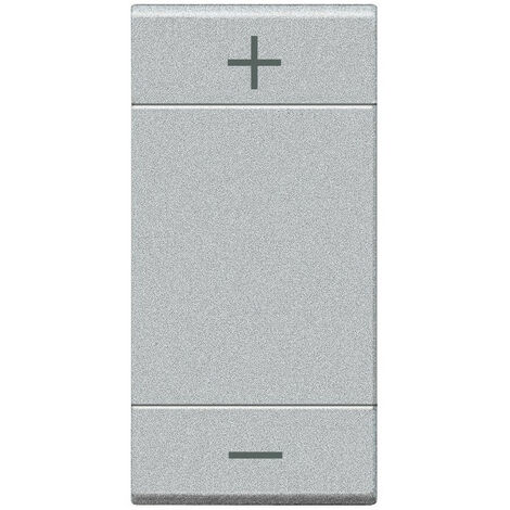 Manette alu technium 1 module symbole +/- pour commande bascule MyHOME Bus Livinglight BTICINO NT4911ADN (1/2)