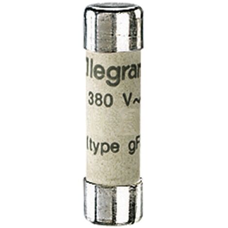 Legrand – Cartouche industrielle cylindrique type gG 8x32mm 6A – Pouvoir de coupure 20000A – Tension 400V~ – 12306