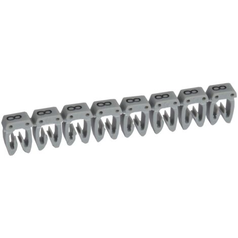1200 Repères CAB 3 pour filerie 0,5mm² à 1,5mm² et blocs de jonction avec chiffre 8 gris LEGRAND 038218