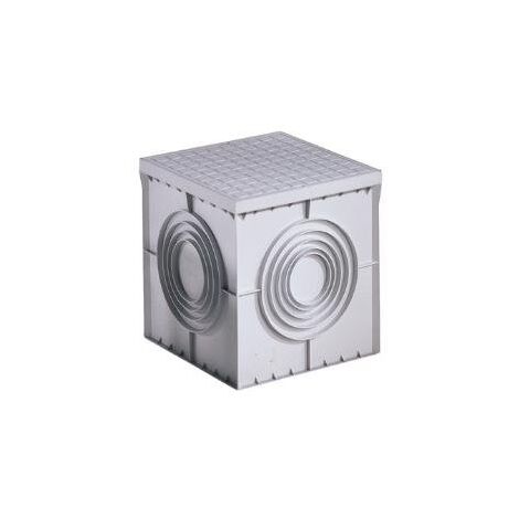 Gewiss – Chambre de tirage carrée 200x200mm – Fond plat défonçable – Couverture haute résistance – DX59401