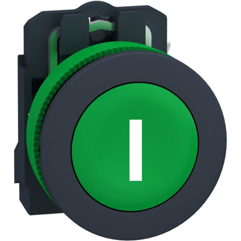 Harmony XB5 bouton poussoir impulsion flush marqué vert 1F vis SCHNEIDER XB5FA3311 (1/2)
