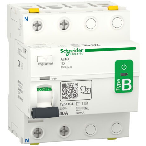 Acti9 - interrupteur différentiel - 2P - 40A - 30mA - type B - SI - 230V - A9Z61240