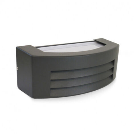 Applique LED Murale AC230V E27 12W (60W max) Étanche IP44 IK08 112mmx292mm Gris Anthracite