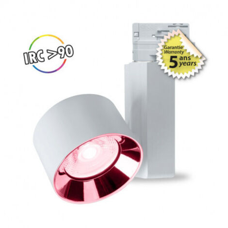 Spot LED WHAO sur rail - 30W Rose Miidex Lighting® rose (1/4)