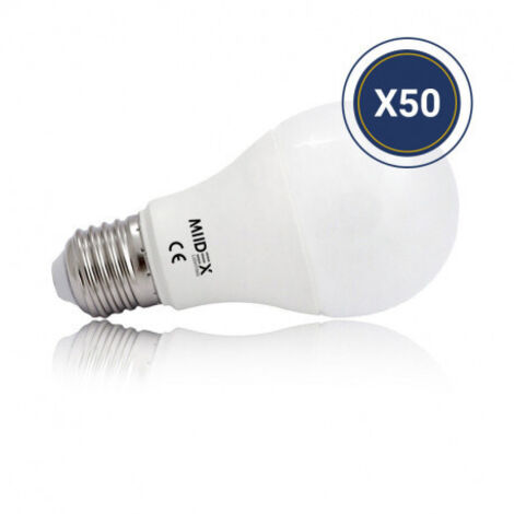 Pack de 50 Ampoules LED E27 AC220/240V 11W 1050lm 200° IP20 Ø60mm - Blanc Chaud 3000K (1/2)